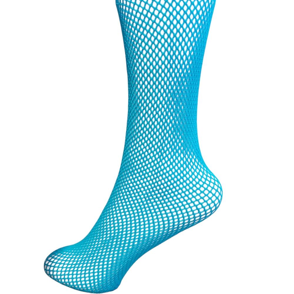 New Fashion Neon Turquoise Blue Fishnet Stockings Hose Tights OS
